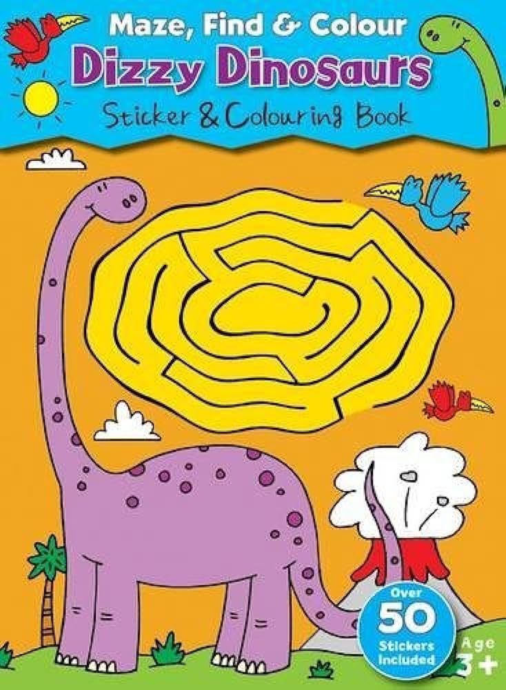 Maze Find and Colour Book - Dizzy Dinosaurs