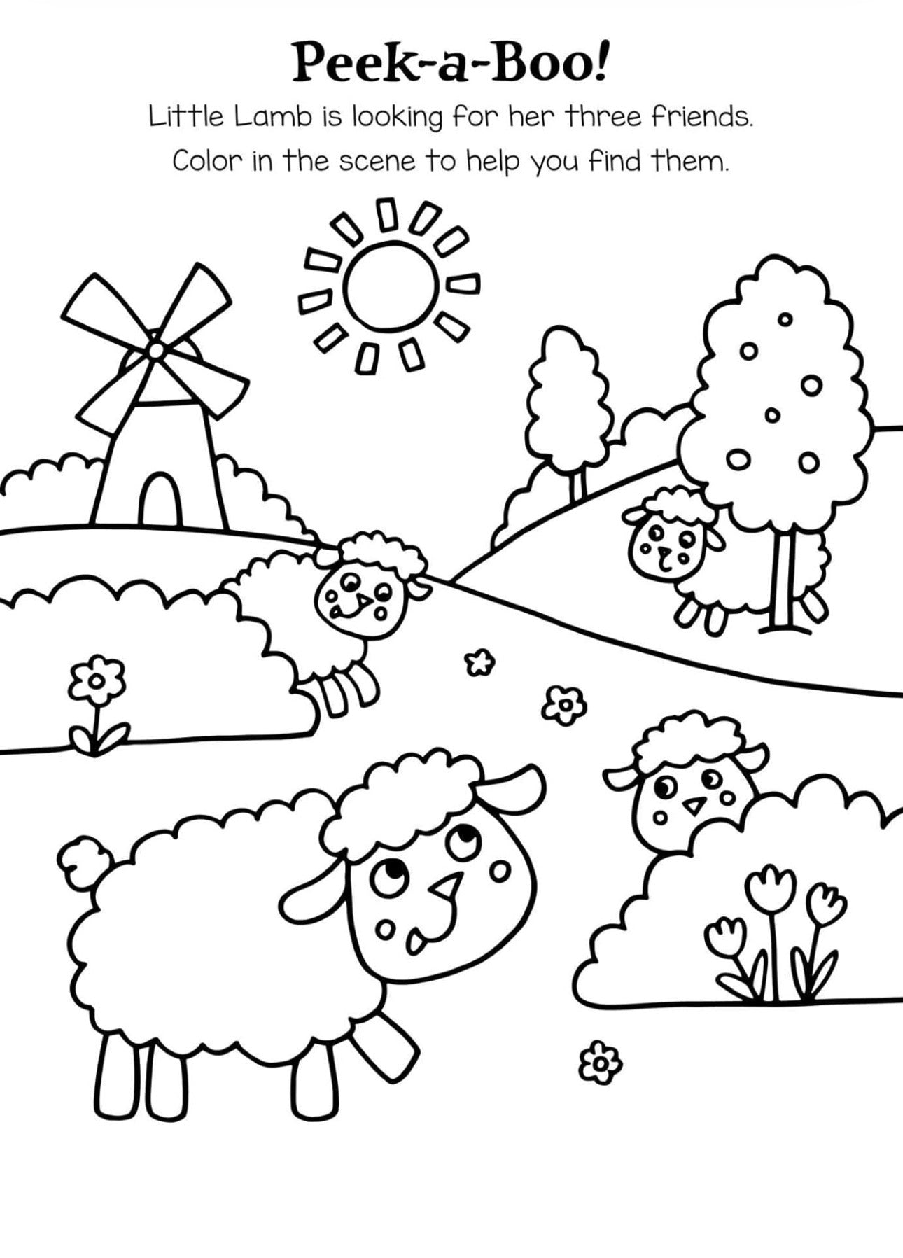 Chicks, Lambs, Bunnies Coloring Set: With 12 Stackable Crayons