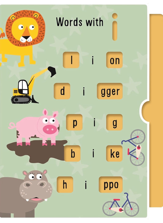 Phonics Activity Flashcards: Slide Tabs to Reveal Answers