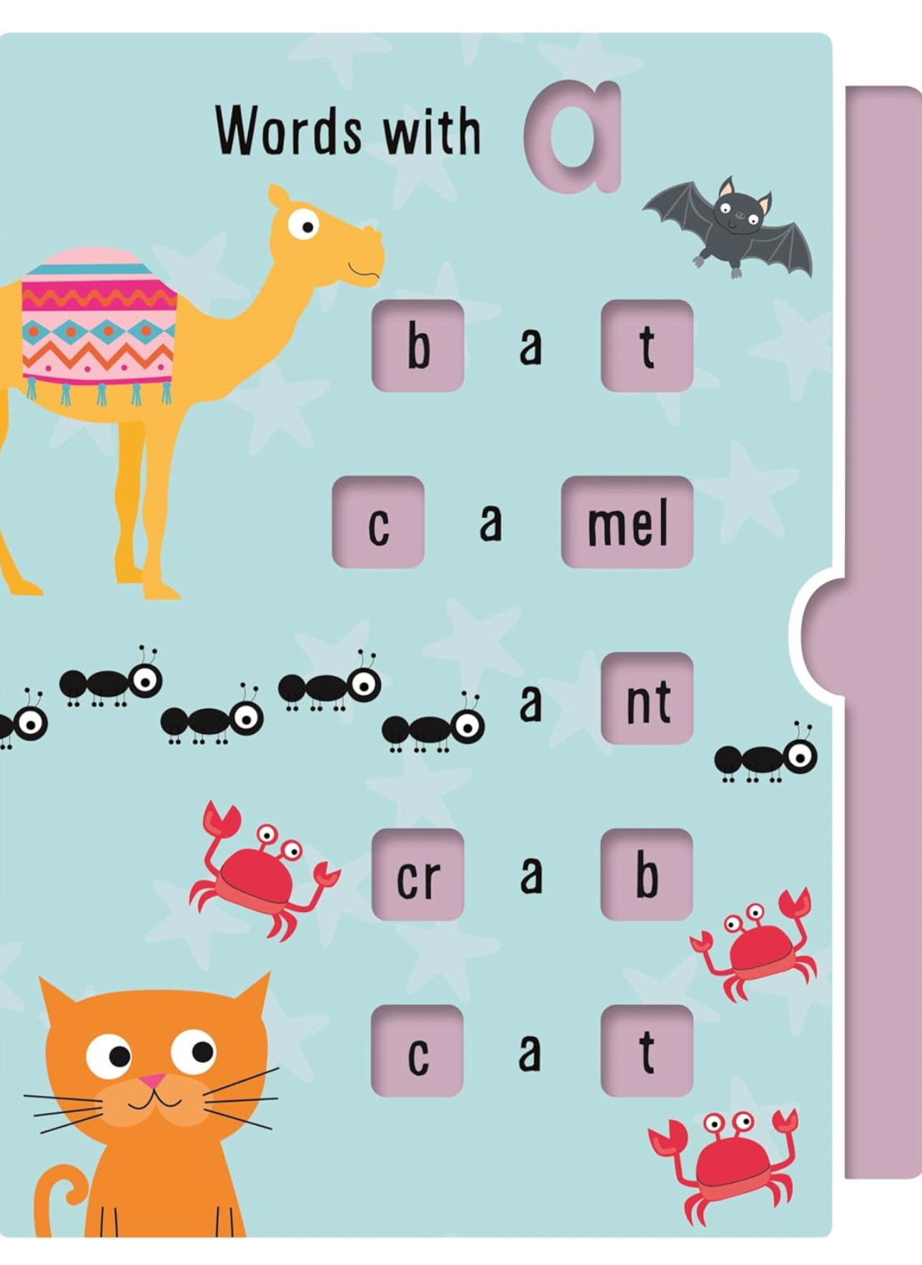 Phonics Activity Flashcards: Slide Tabs to Reveal Answers
