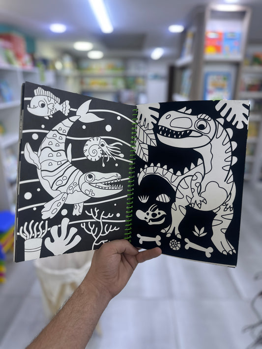 Fabulous Dinosaurs Velvet Colouring Set