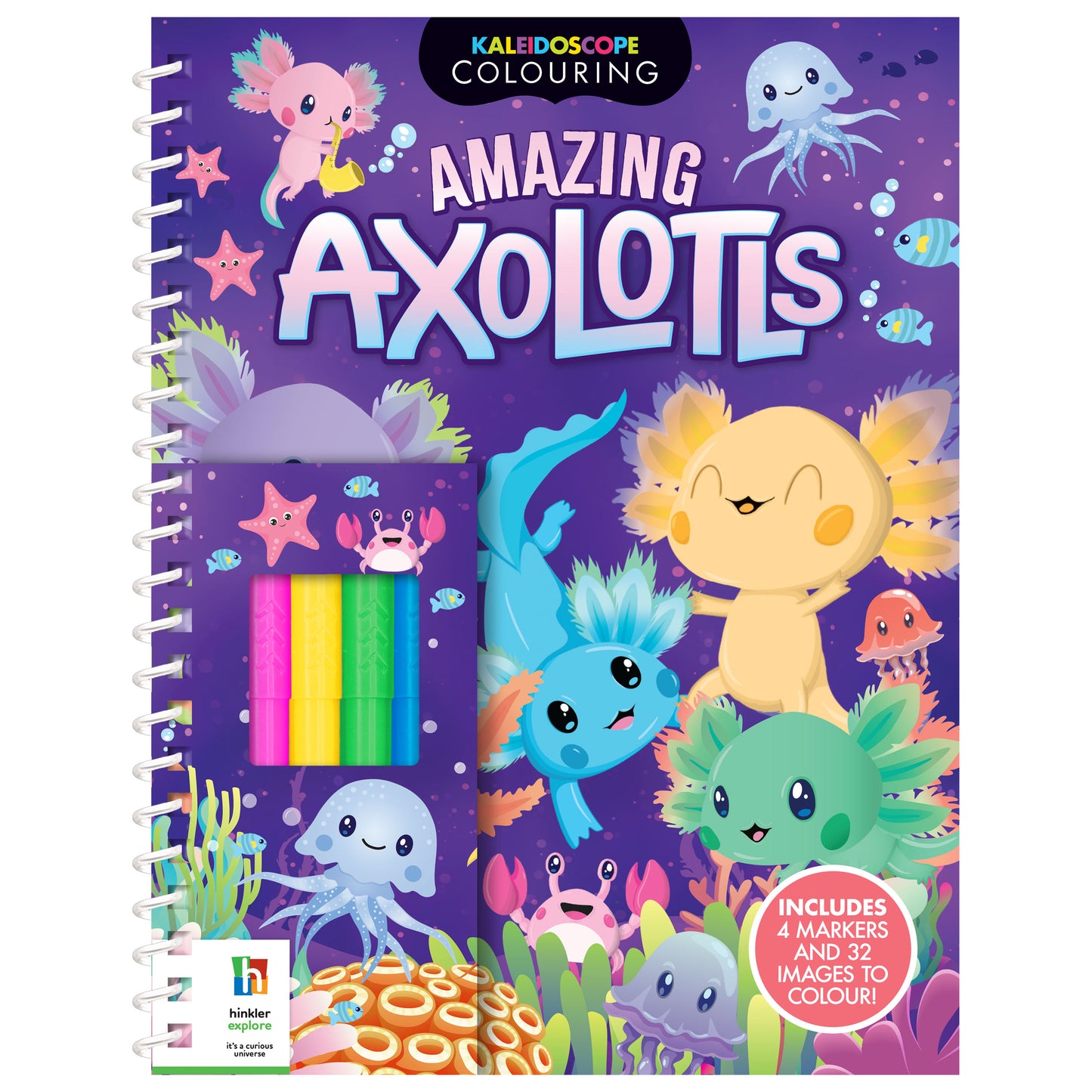 Kaleidoscope Colouring Amazing Axolotls