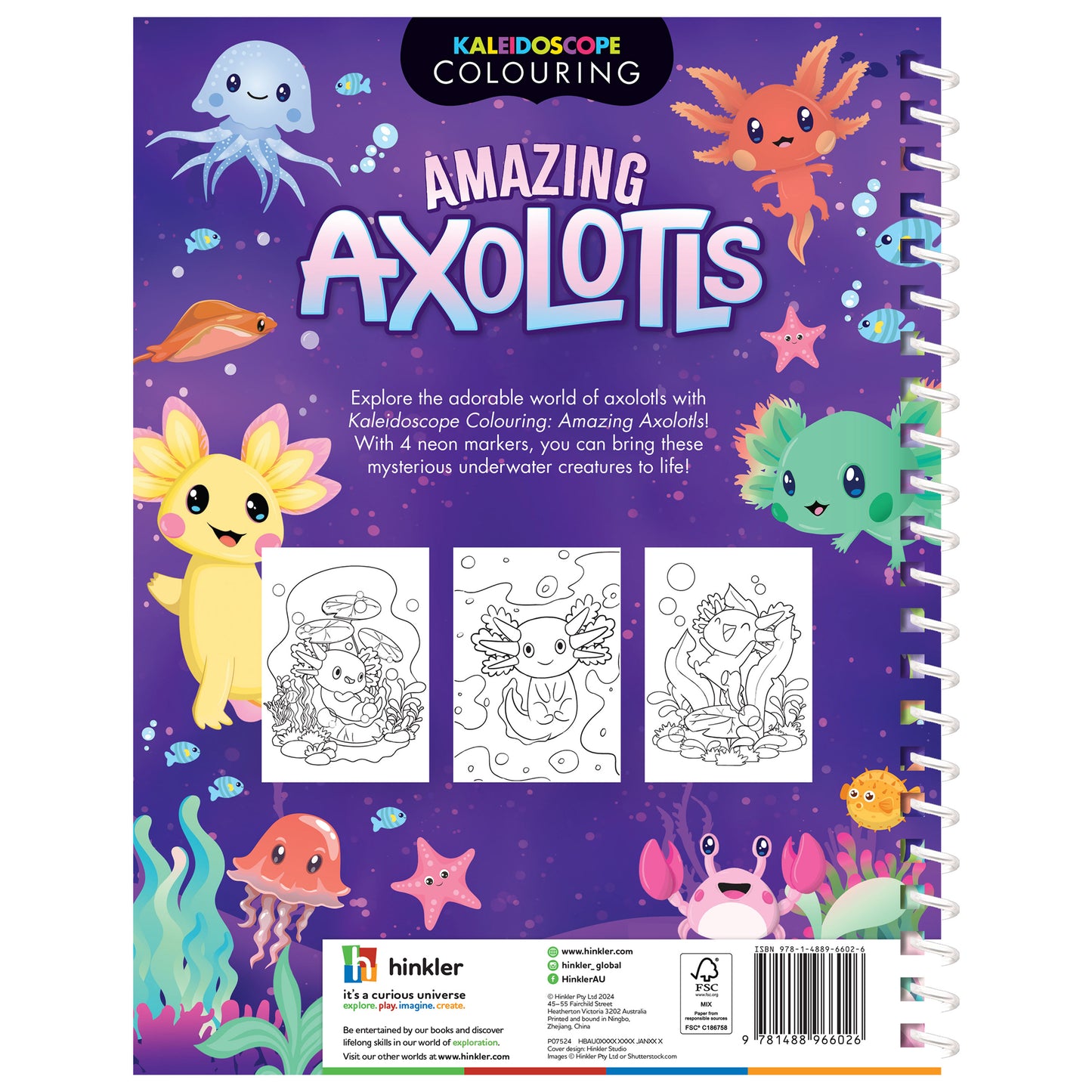 Kaleidoscope Colouring Amazing Axolotls