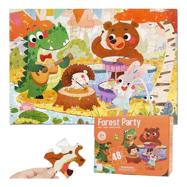 بازل حفلة الغابة 48 قطعة - Forest Party Jigsaw Puzzle