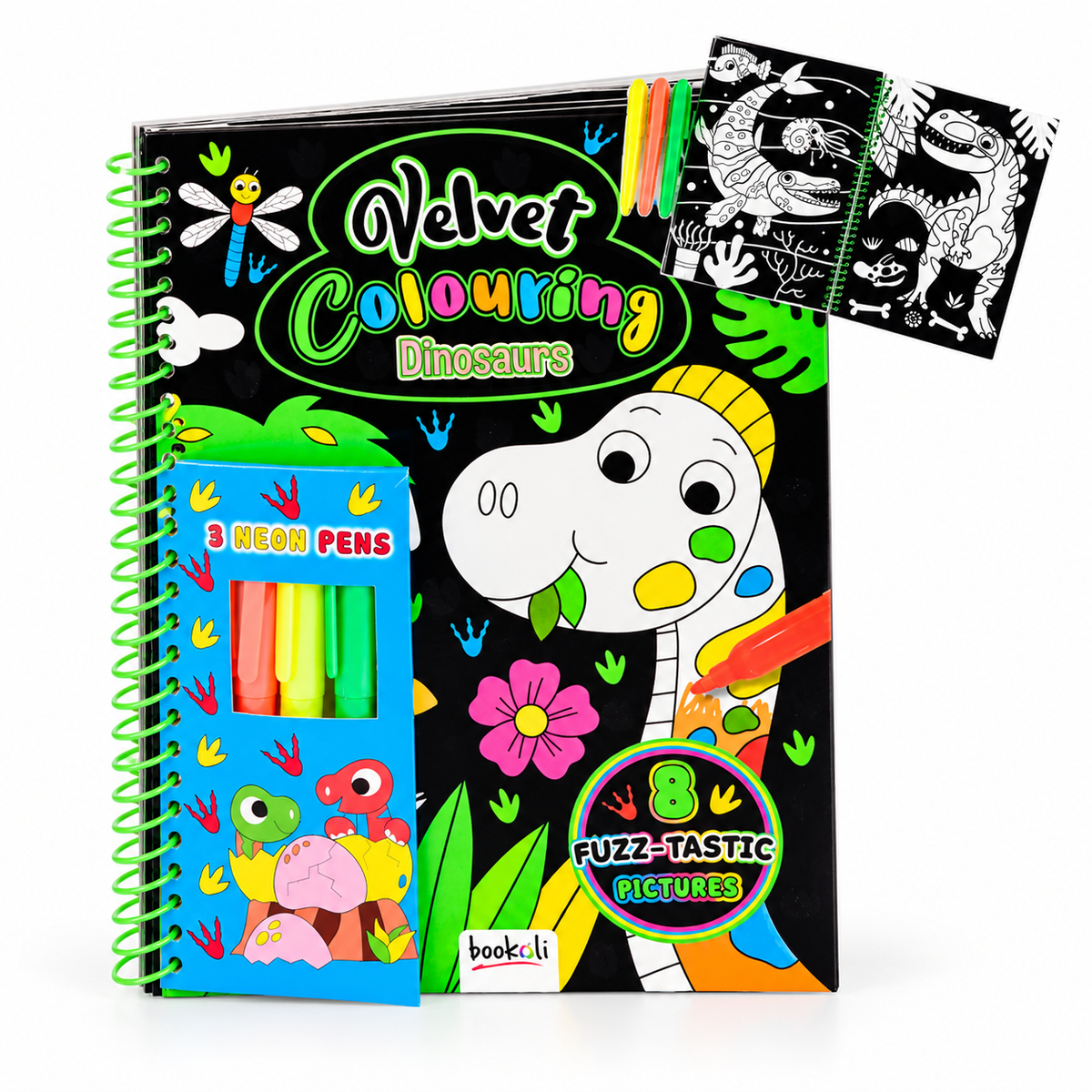 Fabulous Dinosaurs Velvet Colouring Set