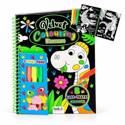 Fabulous Dinosaurs Velvet Colouring Set
