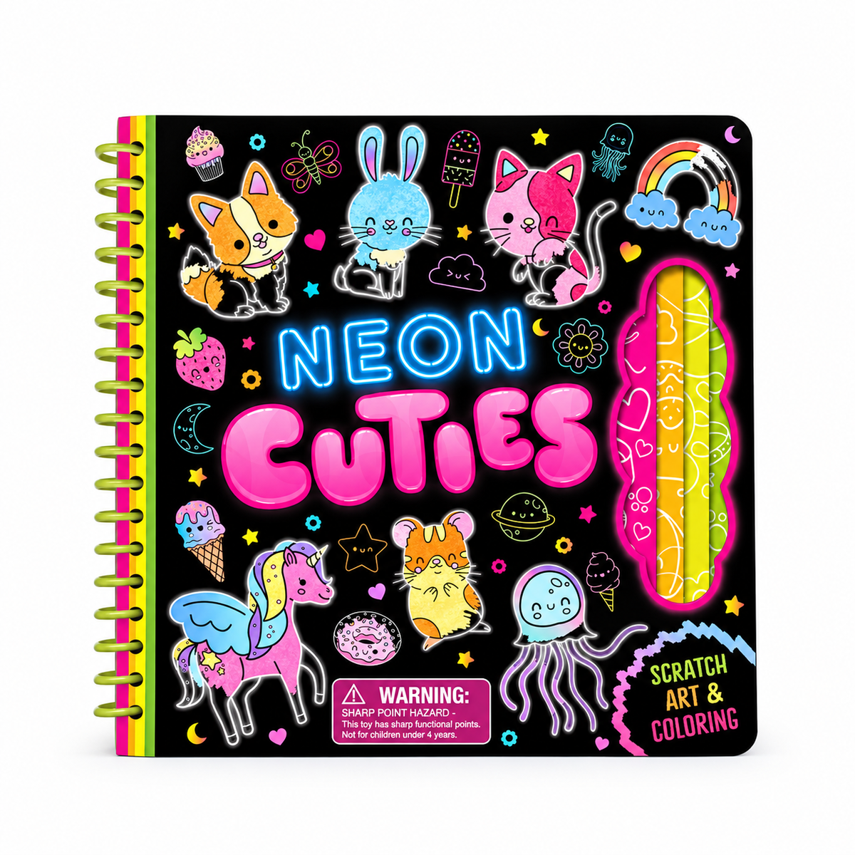Neon Cuties: Scratch Art & Coloring