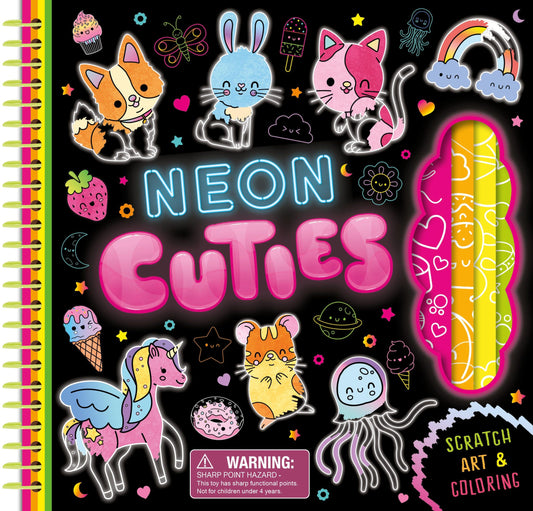 Neon Cuties: Scratch Art & Coloring